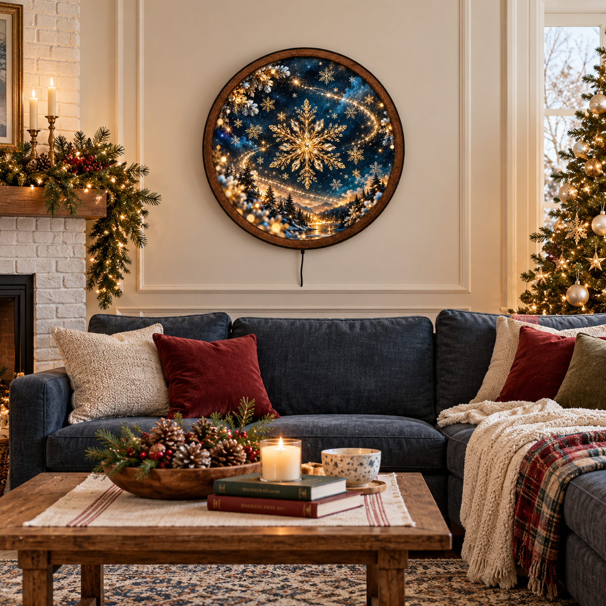 Celestial Christmas Snowflake LED Wall Art – Winter Magic