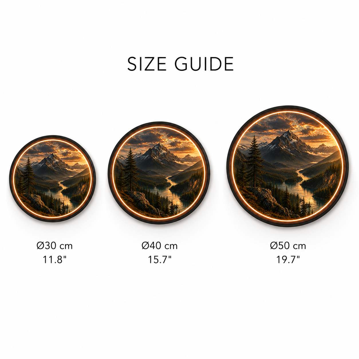Golden Alpine River LED Wall Art