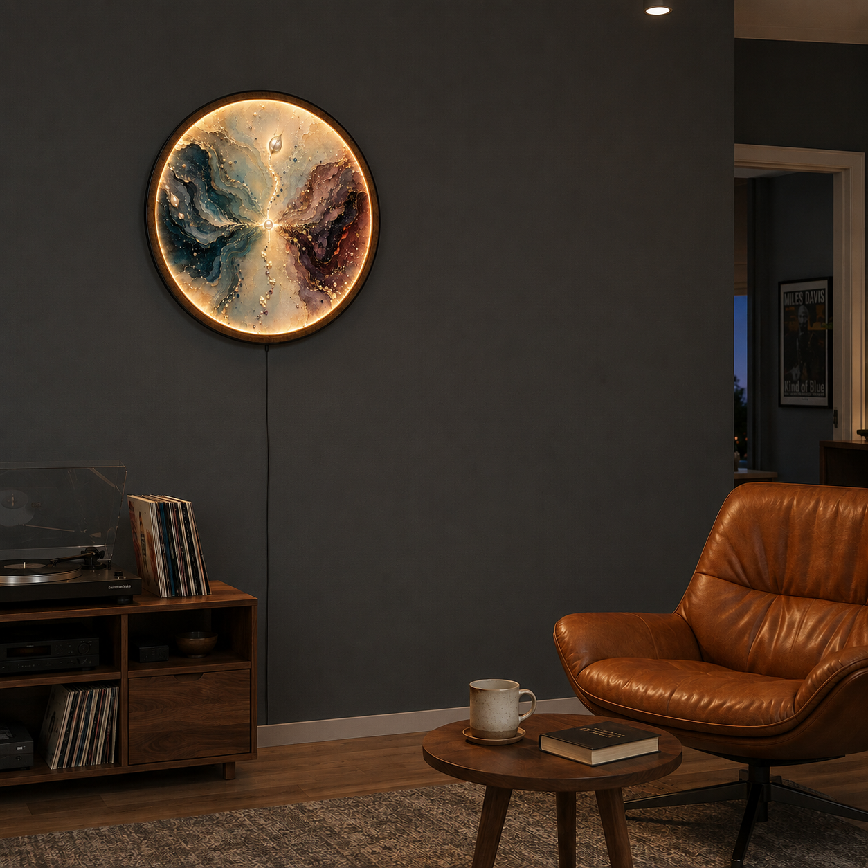 Pearl Convergence LED Wall Art – Modern Fluid Art Decor