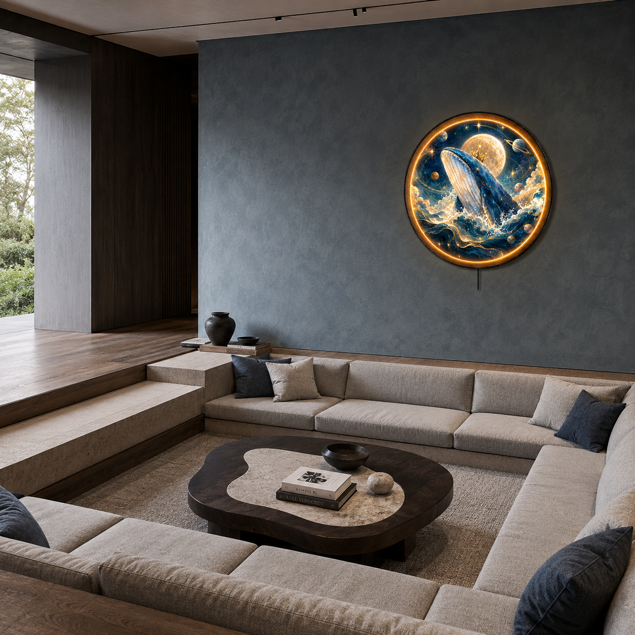 Mooncrest Whale LED Wall Art – Celestial Ocean Wall Decor