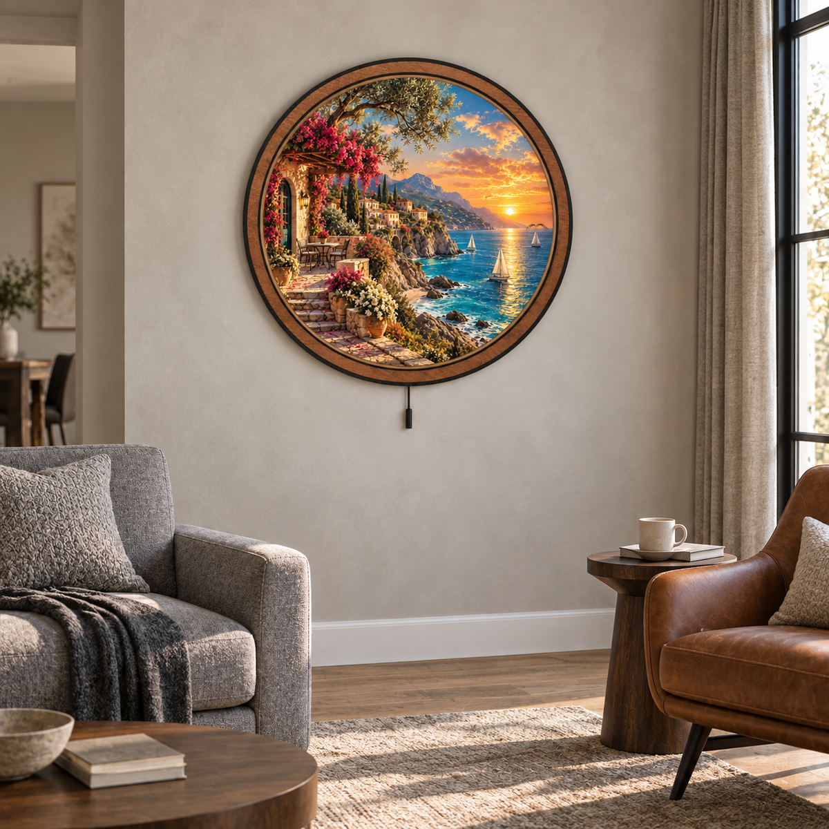 Amalfi Golden Hour – Mediterranean Coast LED Wall Art