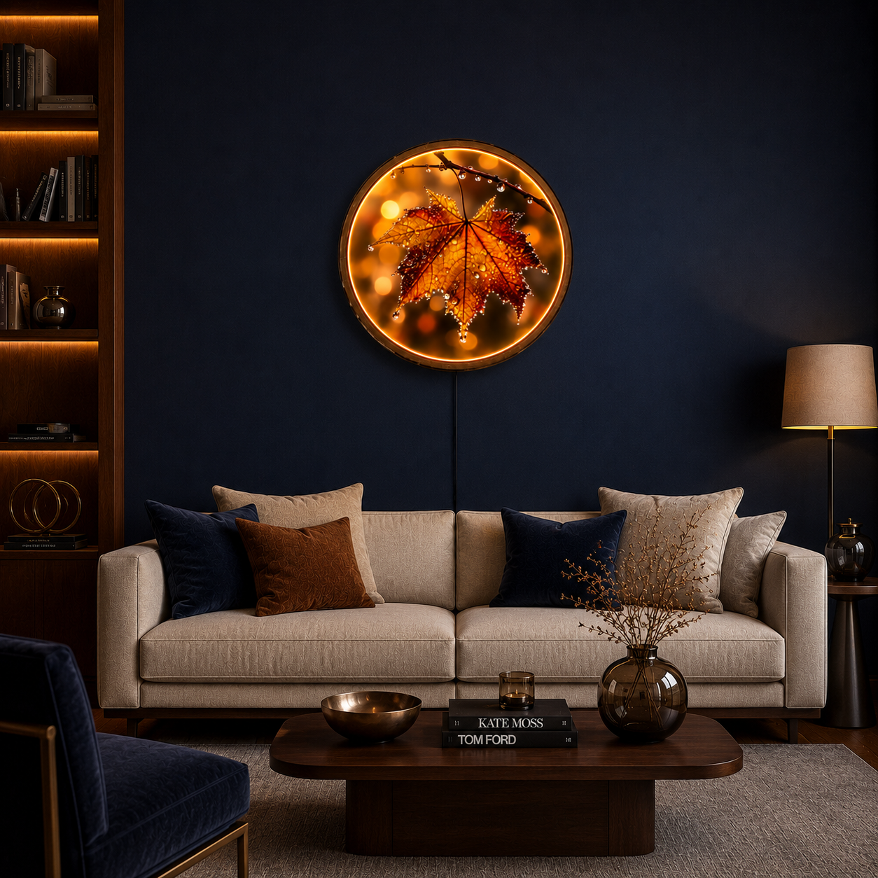 Autumn Maple Leaf LED Wall Art – Warm Nature Acrylic Wall Decor
