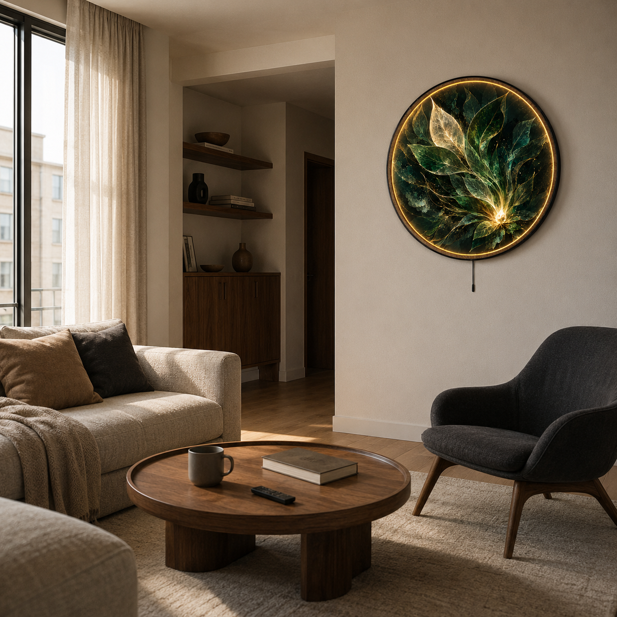 Luminous Leaves LED Wall Art – Emerald Botanical Decor