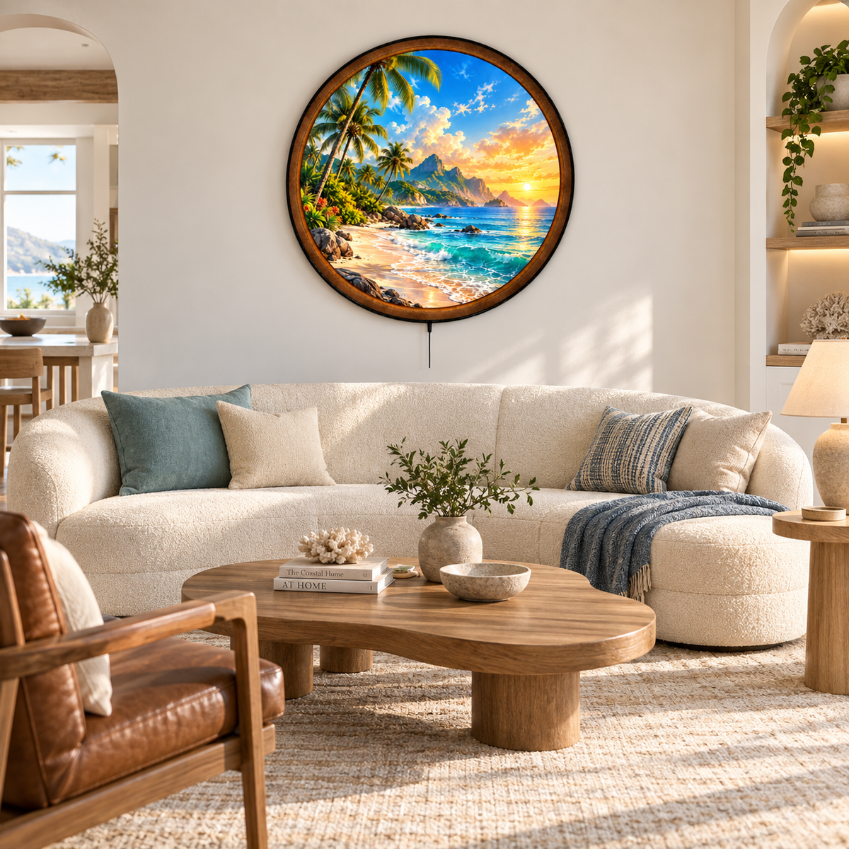 Tropical Paradise – Golden Sunset LED Wall Art
