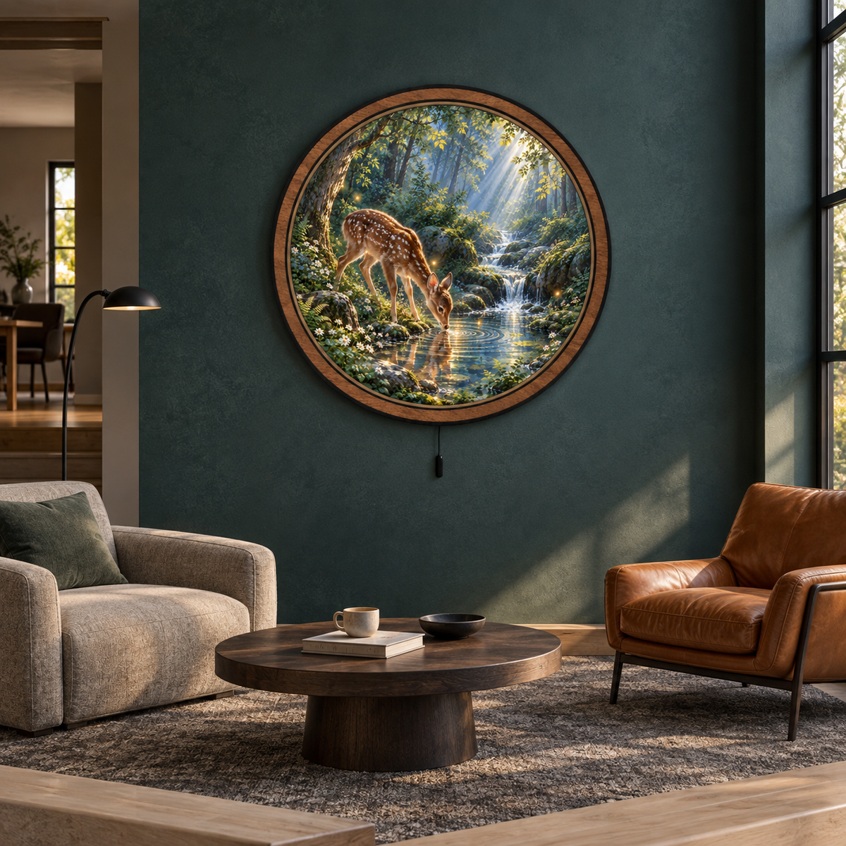 Fawn Forest Stream – Enchanted Woodland LED Wall Art
