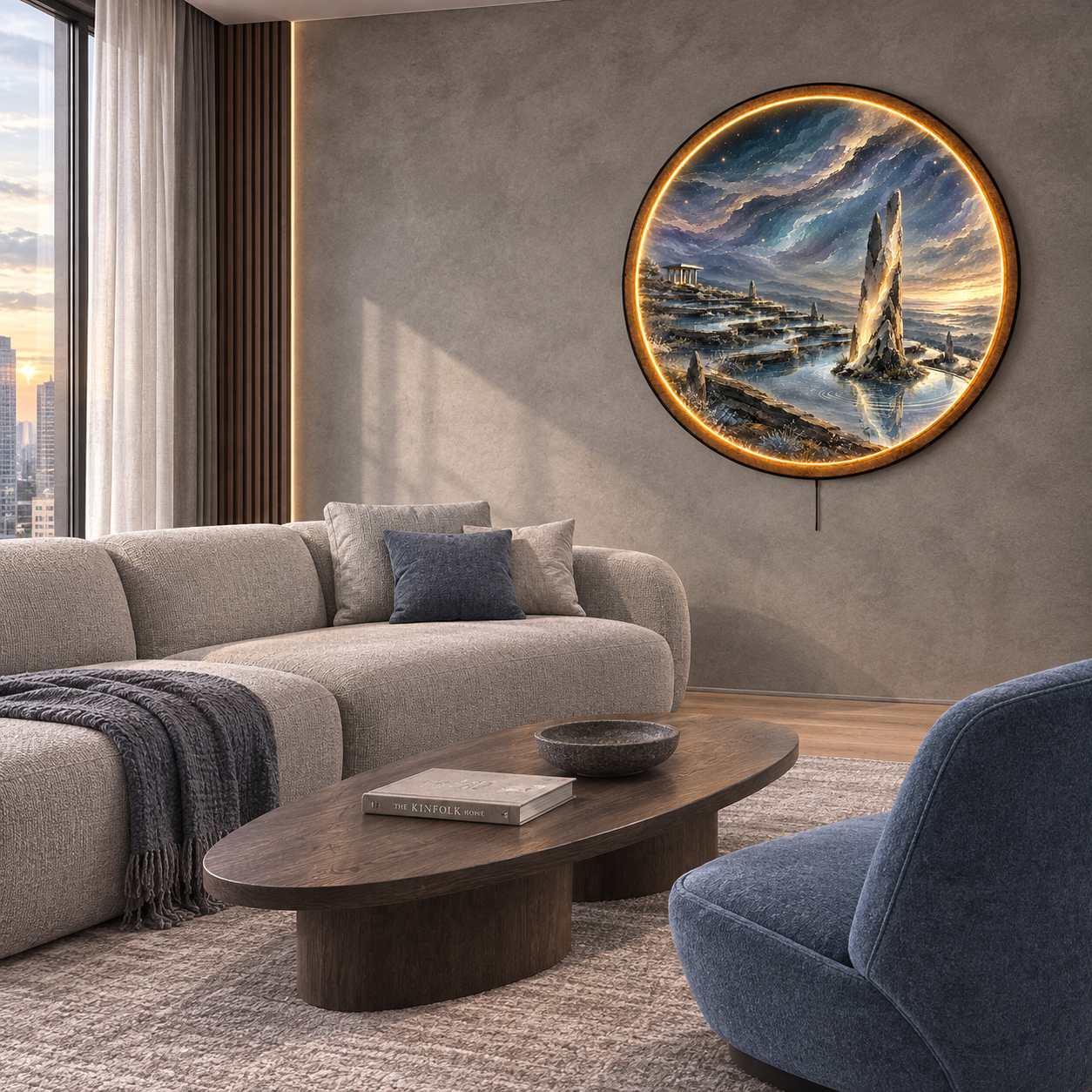 Astral Sanctuary LED Wall Art – Celestial Landscape Wall Decor