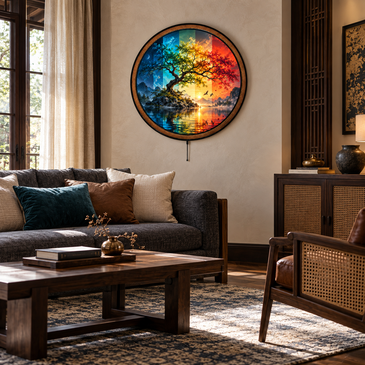 Handcrafted Tree of Four Seasons LED Wall Art