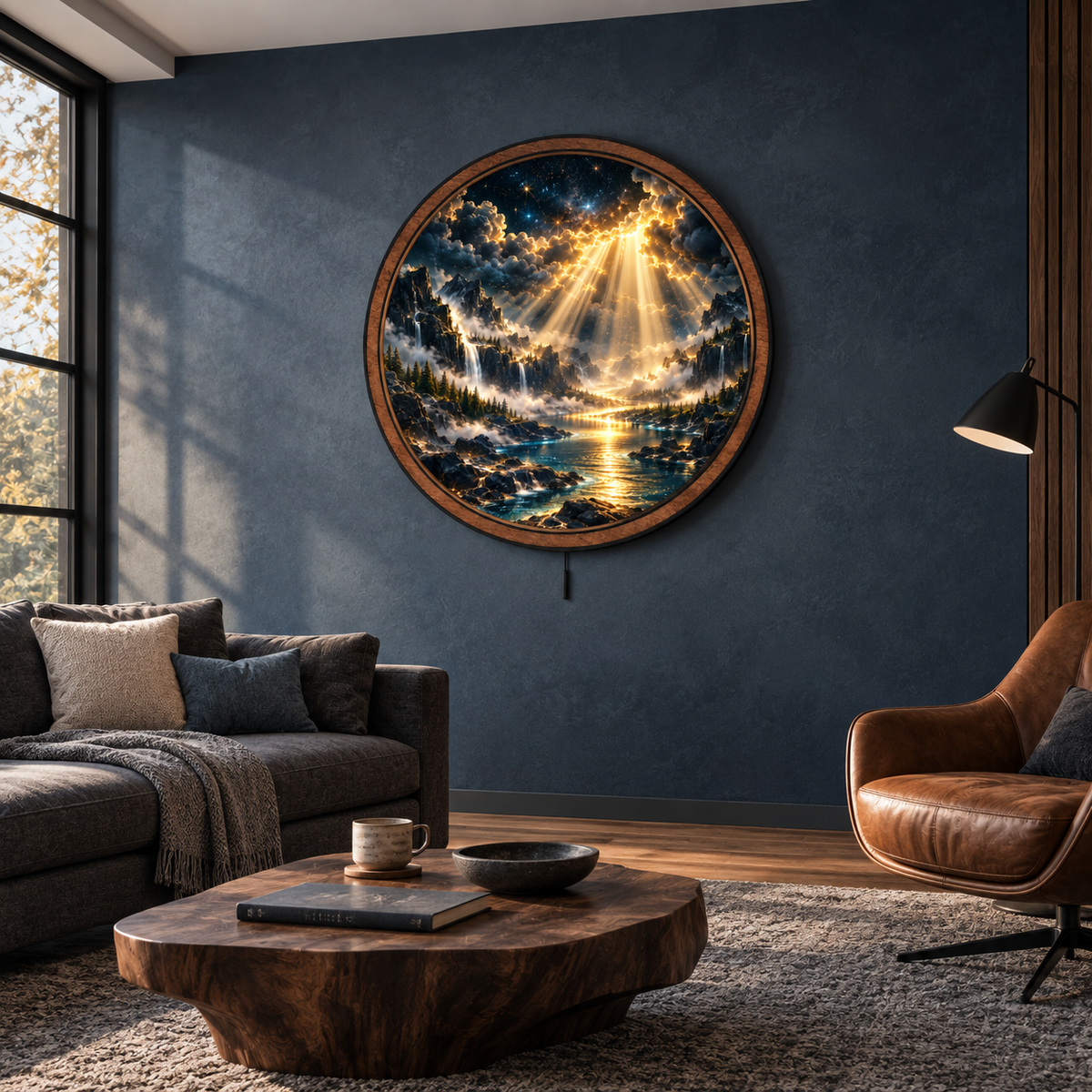 Celestial Breakthrough — Golden Valley LED Wall Art