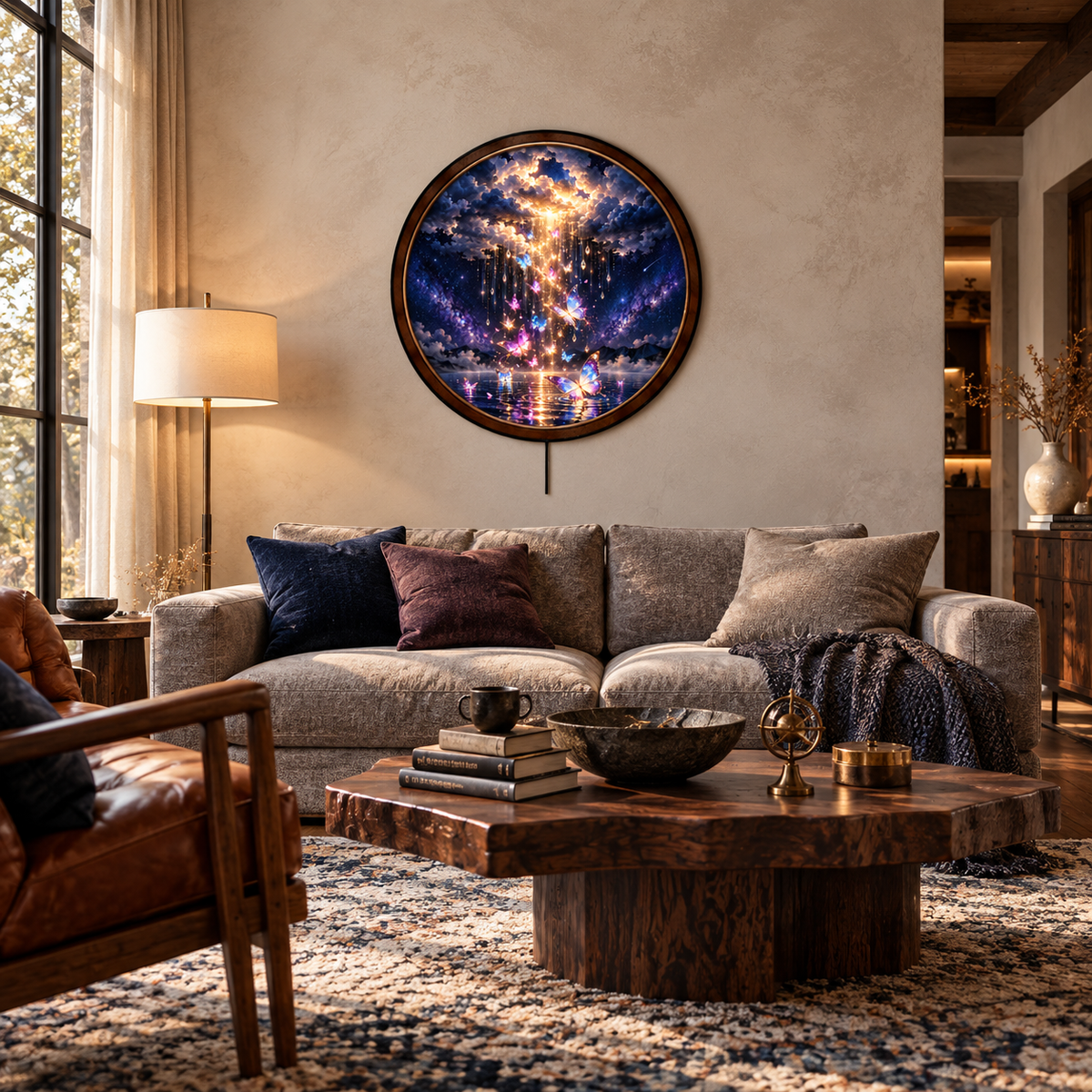 Handcrafted Celestial Butterfly Waterfall LED Wall Art
