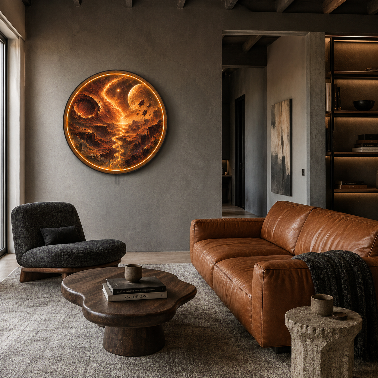 Emberworld Horizon LED Wall Art – Cosmic Desert Landscape