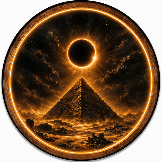 Solar Eclipse Pyramid LED Wall Art – Ancient Egyptian Illuminated Wall Decor