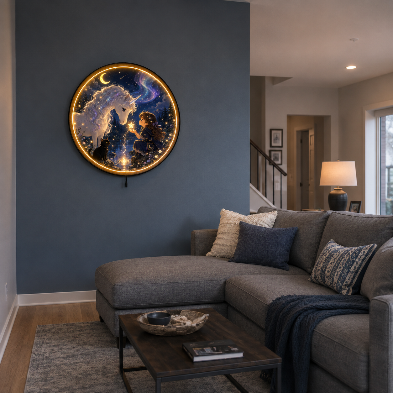 Starlight Promise LED Wall Art – Unicorn & Celestial Night Decor