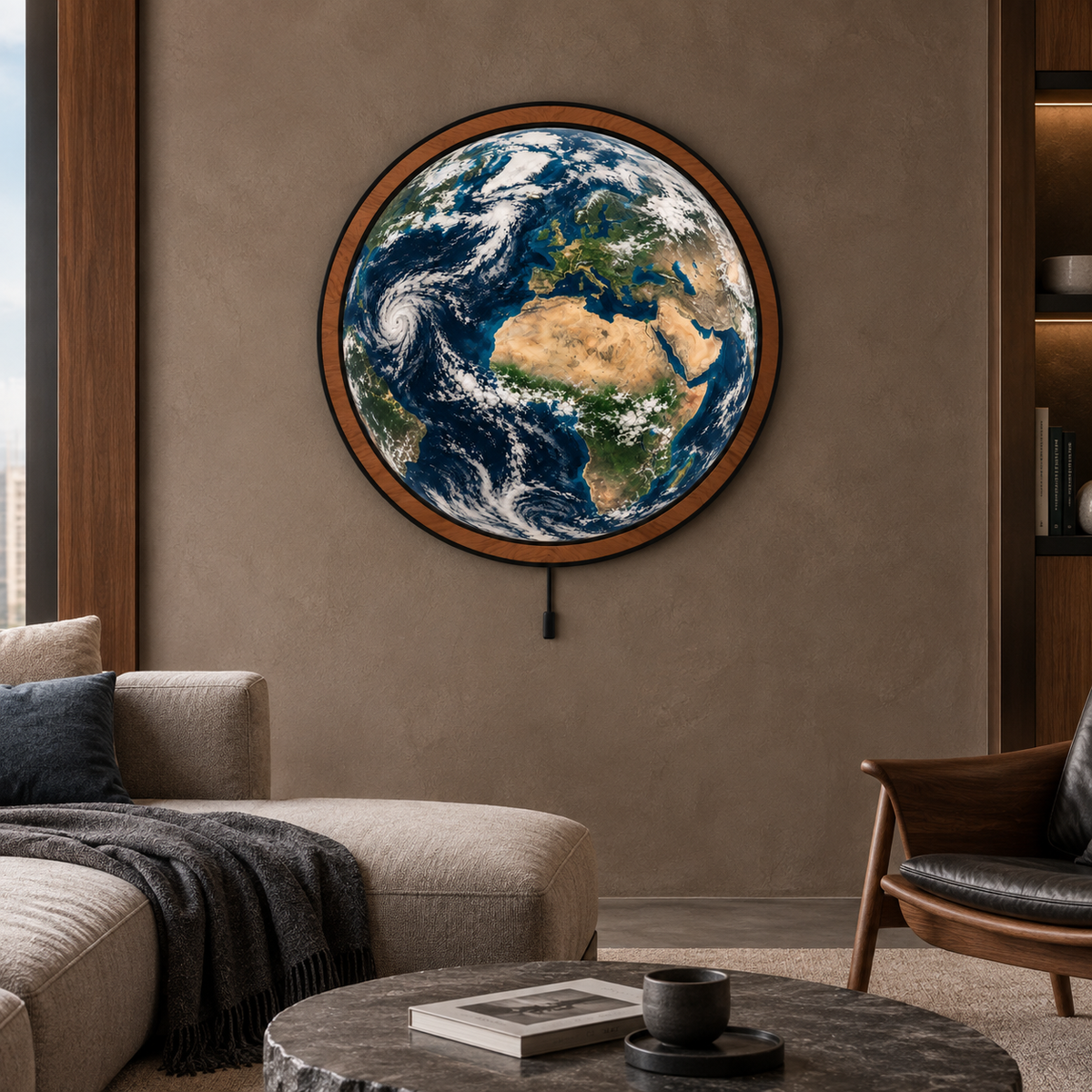 Terra Atlas LED Wall Art – Earth From Space World Decor