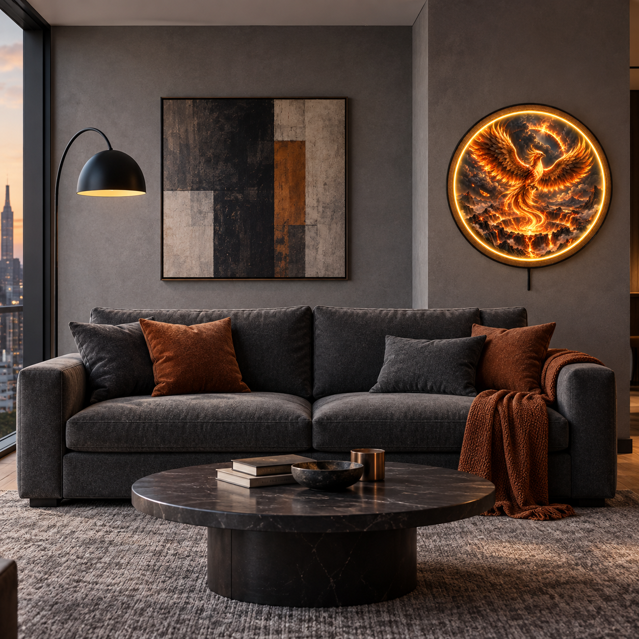 Ember Ascension LED Wall Art – Eternal Flame Fantasy Decor