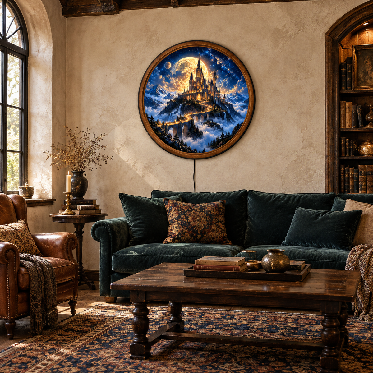 Moonlit Citadel – Handcrafted Fantasy Castle LED Wall Art