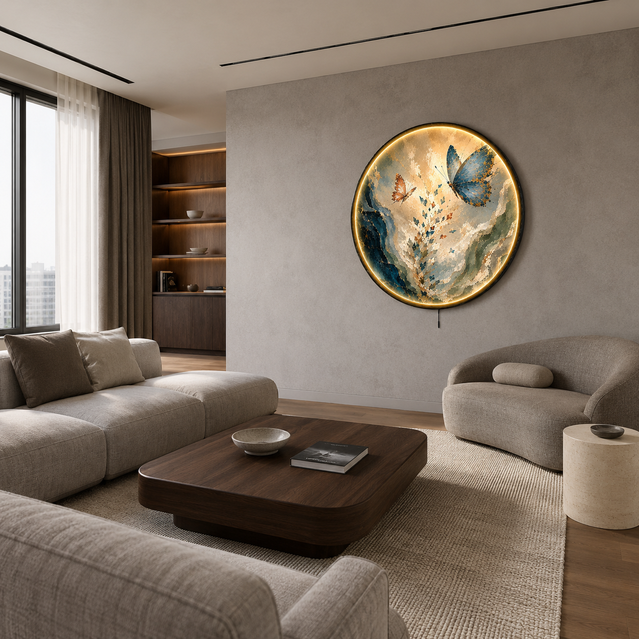 Gilded Metamorphosis Butterfly LED Wall Art – Modern Decor