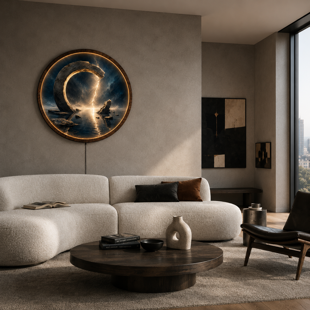 The Pearl Rift LED Wall Art – Mystical Portal Round Wall Decor