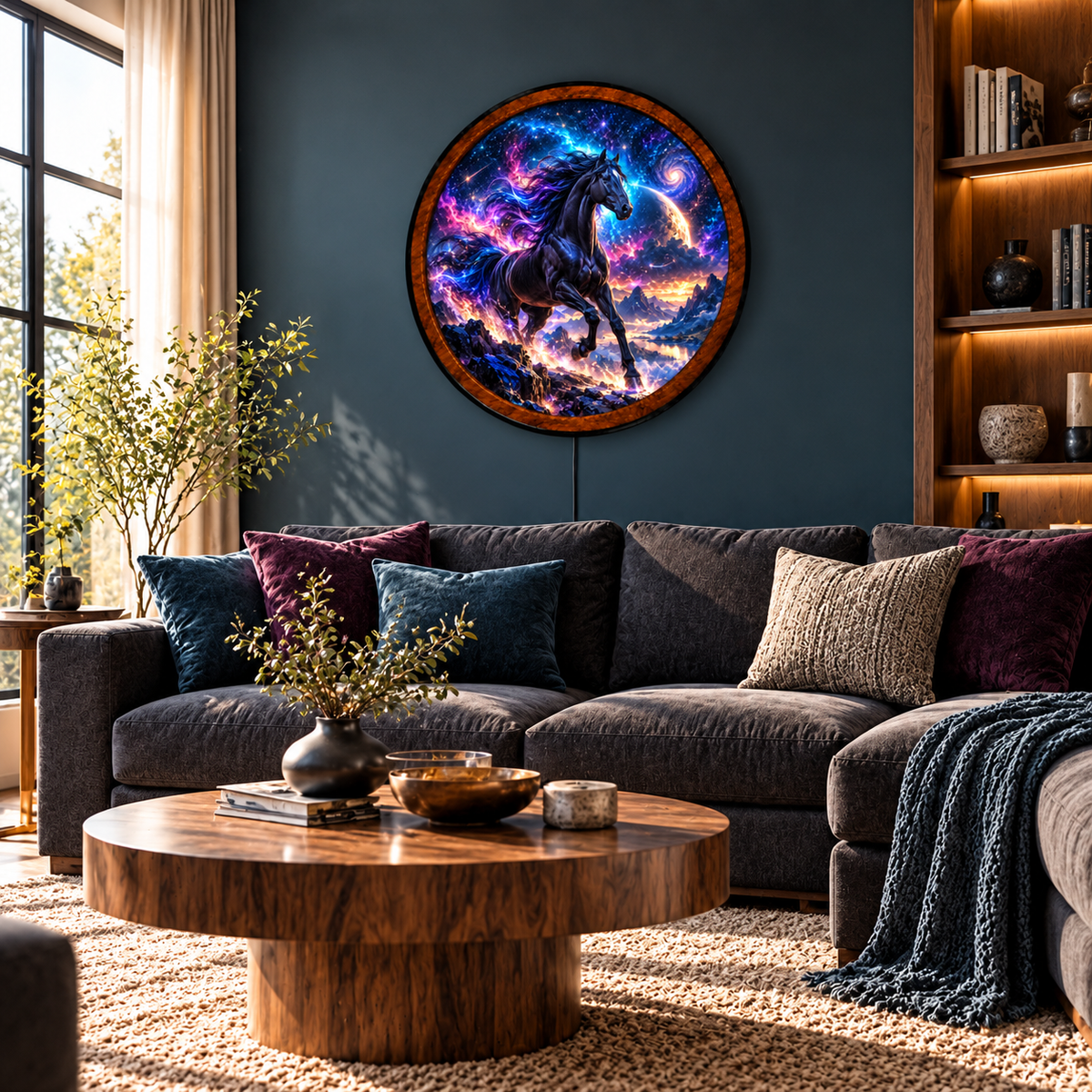 Cosmic Stallion – Handcrafted LED Wall Art