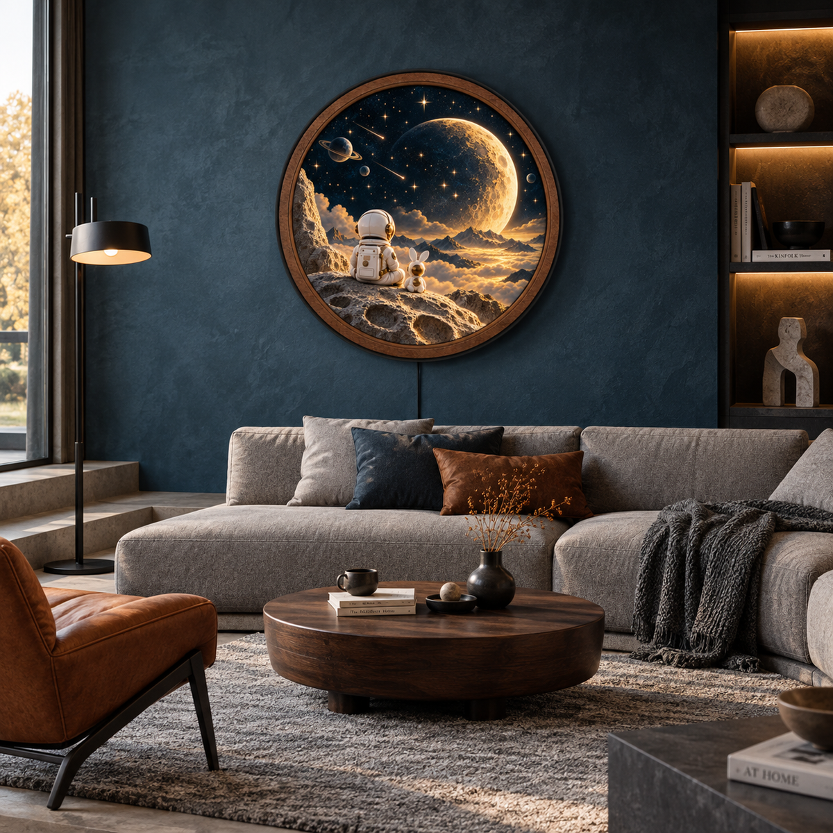 Astronaut & Rabbit Cosmic Horizon LED Wall Art – Space Decor