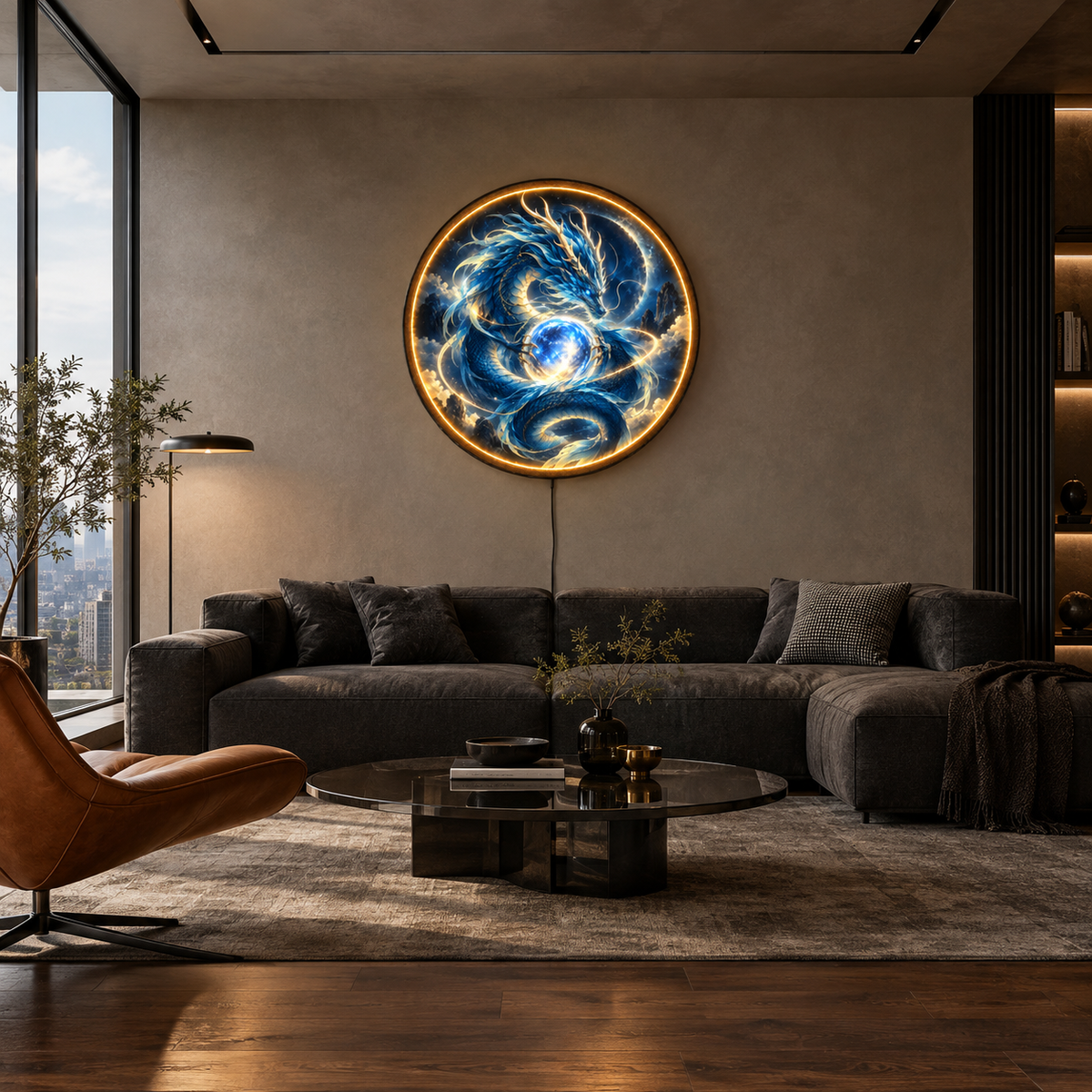 Celestial Dragon LED Wall Art – Lighted Fantasy Decor