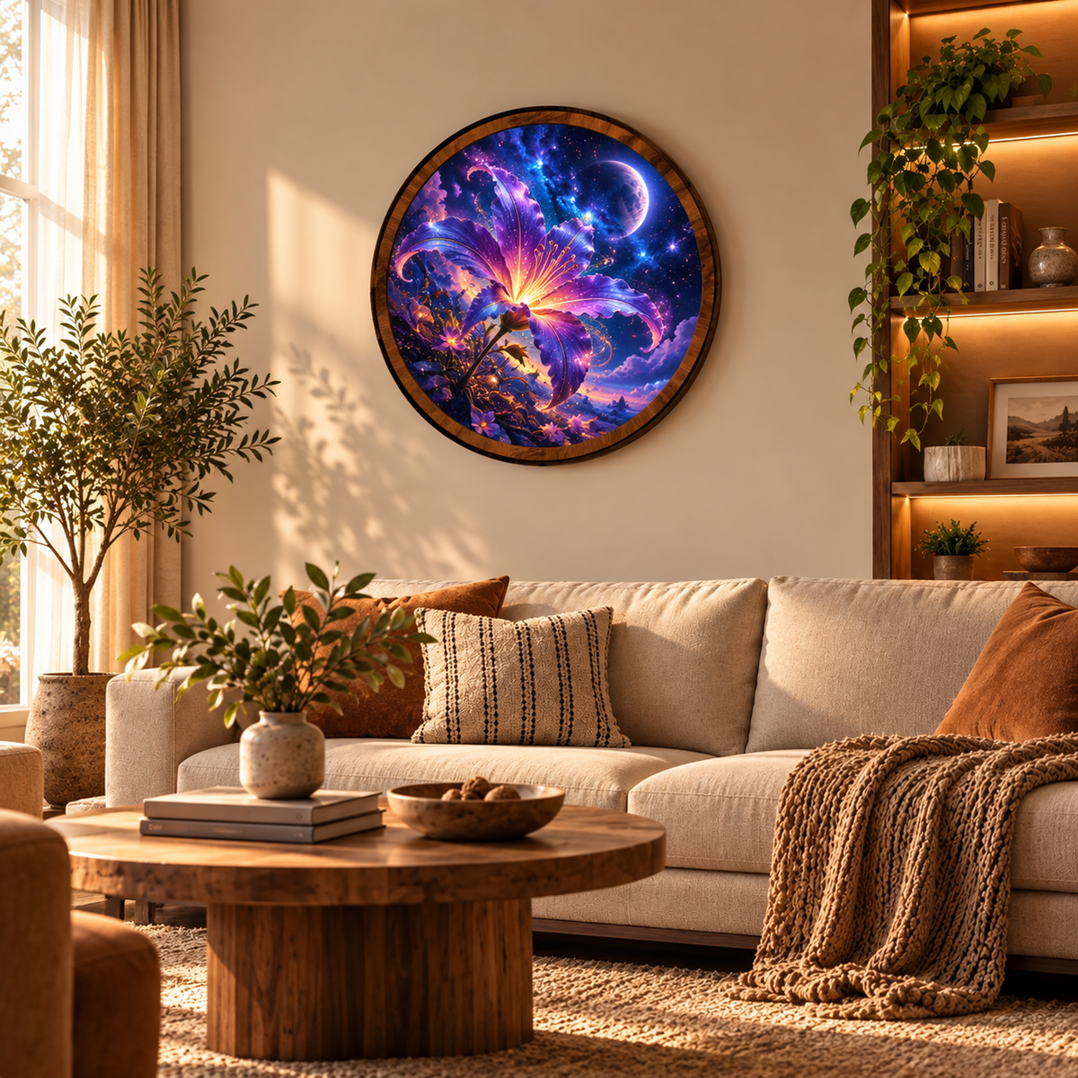 Celestial Lily – Handcrafted LED Wall Art