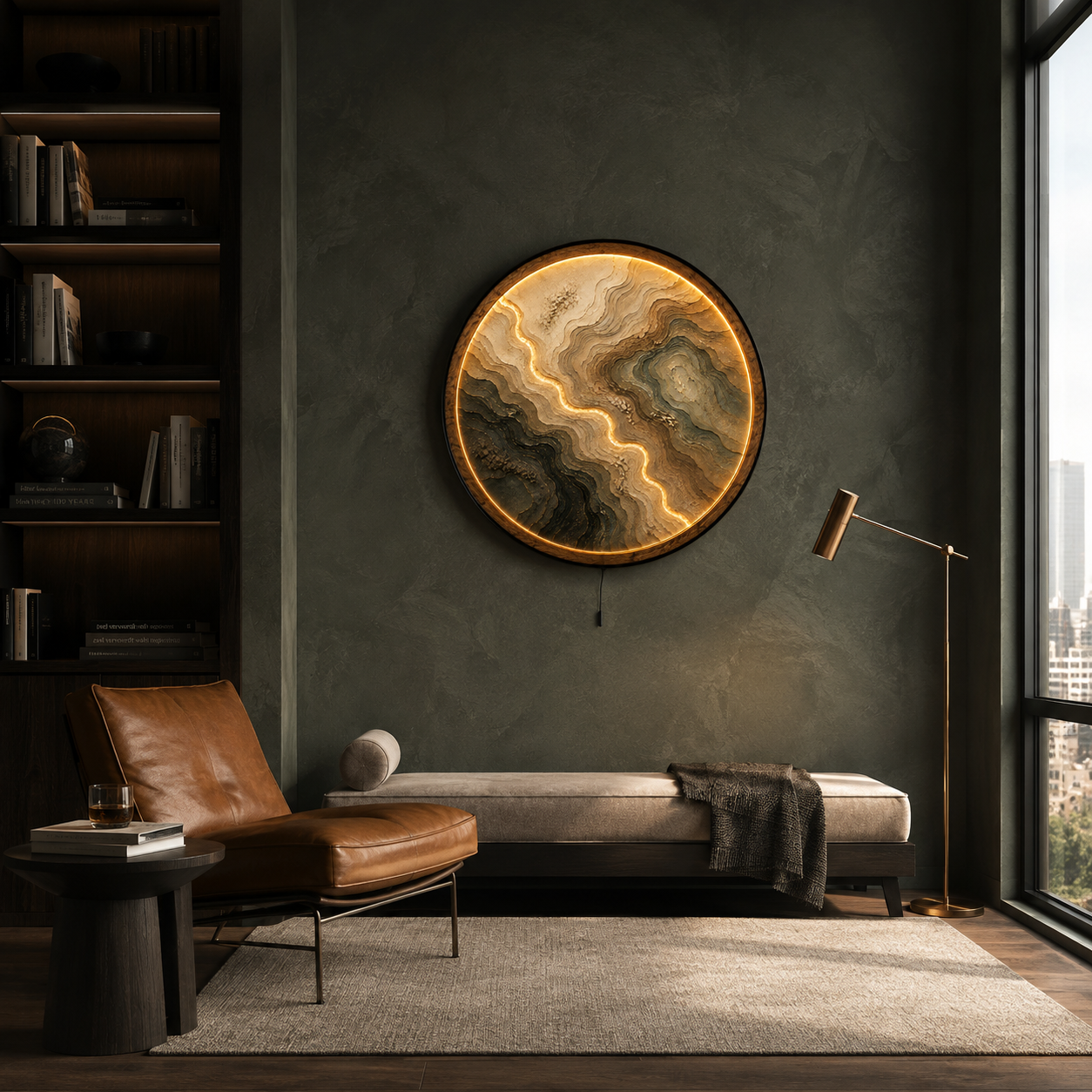 Terra Flow Abstract LED Wall Art – Modern Earth Landscape