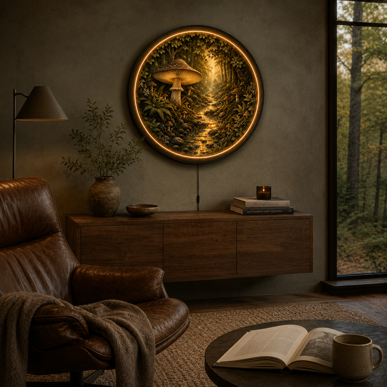 Enchanted Forest Mushroom LED Wall Art – Illuminated Nature Decor