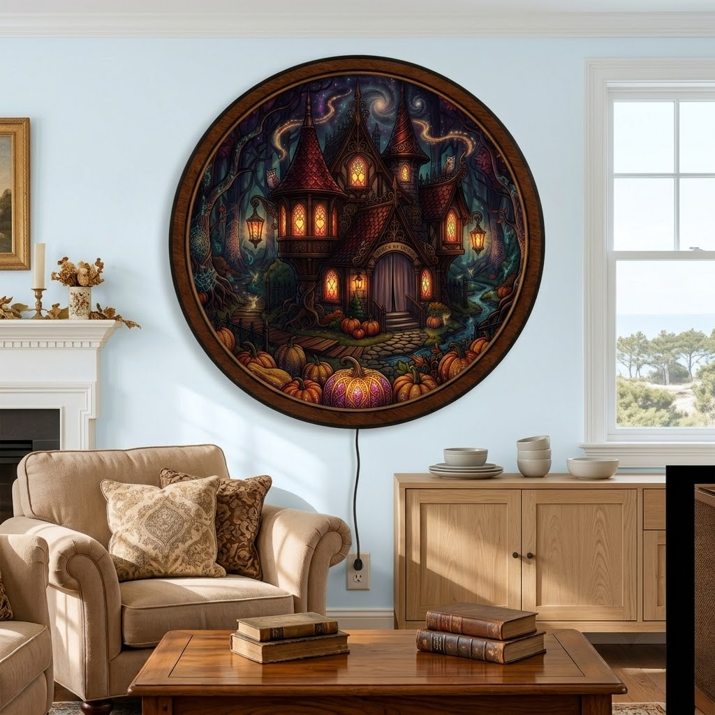 Enchanted Manor – Mystic Forest Halloween LED Wall Art