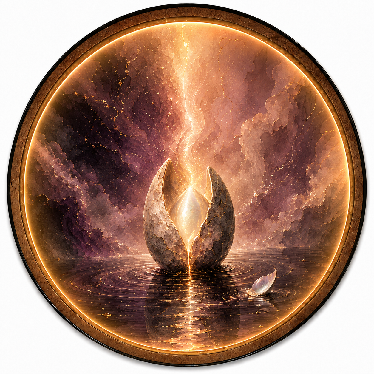 Inner Awakening LED Wall Art – Spiritual Luxury Round Decor