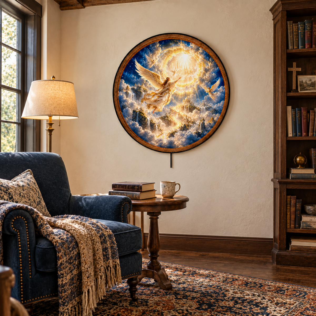 Ascension to Heaven – Handcrafted Angel LED Wall Art