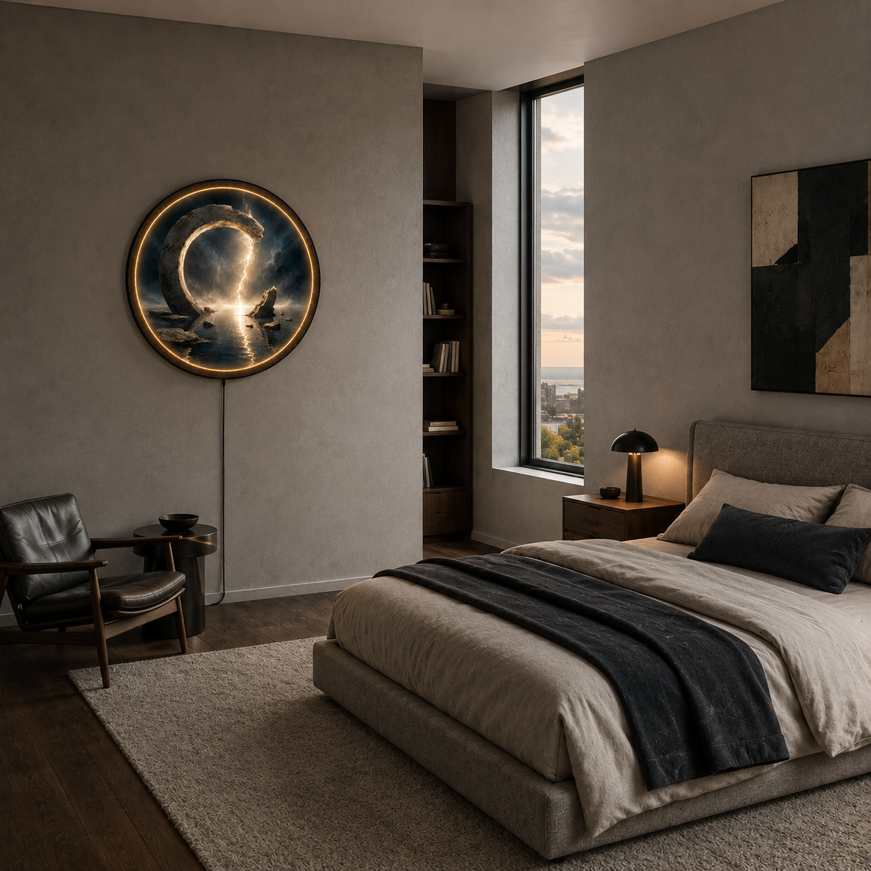 The Pearl Rift LED Wall Art – Mystical Portal Round Wall Decor