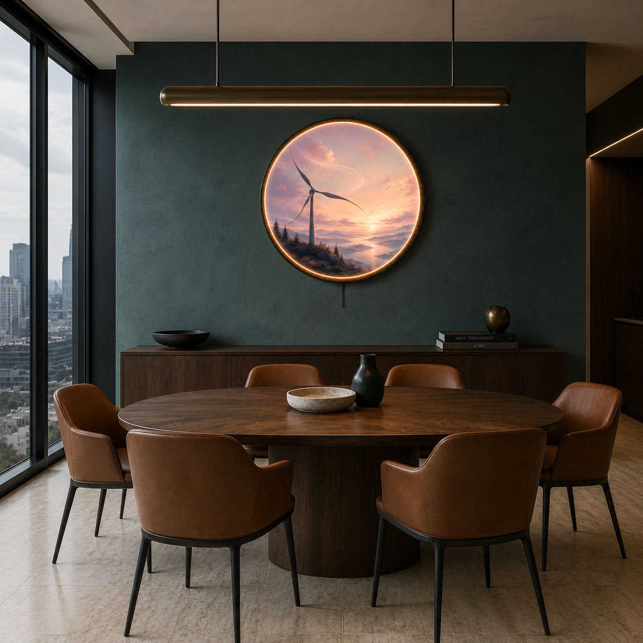 Winds of Dawn LED Wall Art – Serene Mountain Landscape