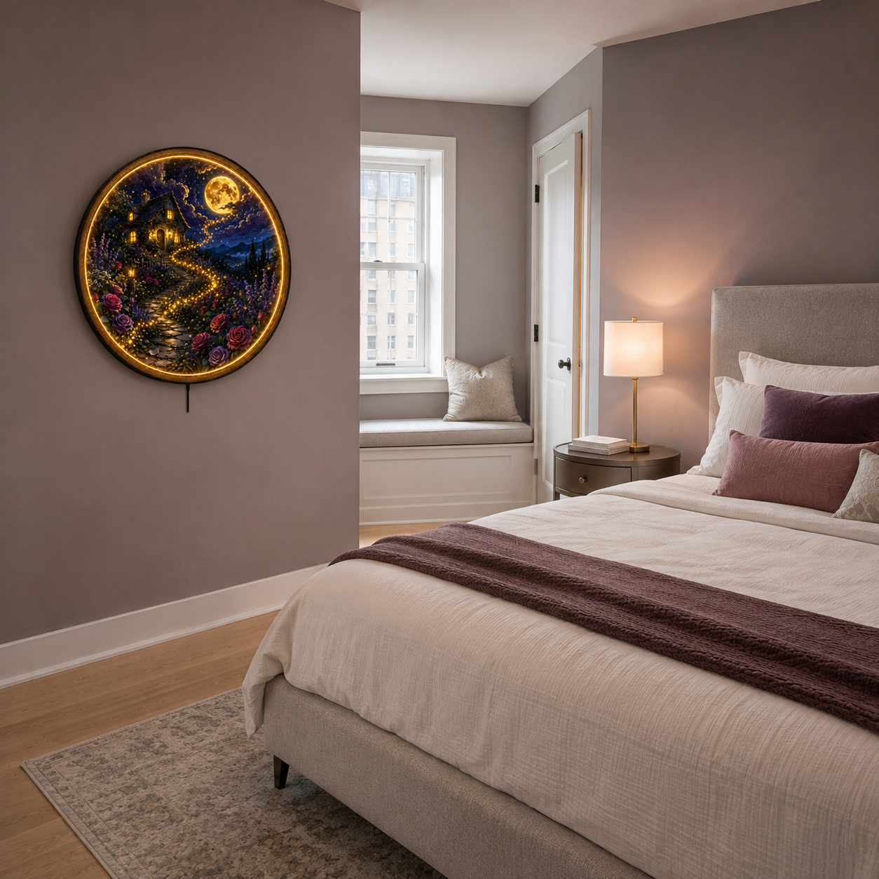 Starlit Haven LED Wall Art – Enchanted Moon Garden Decor