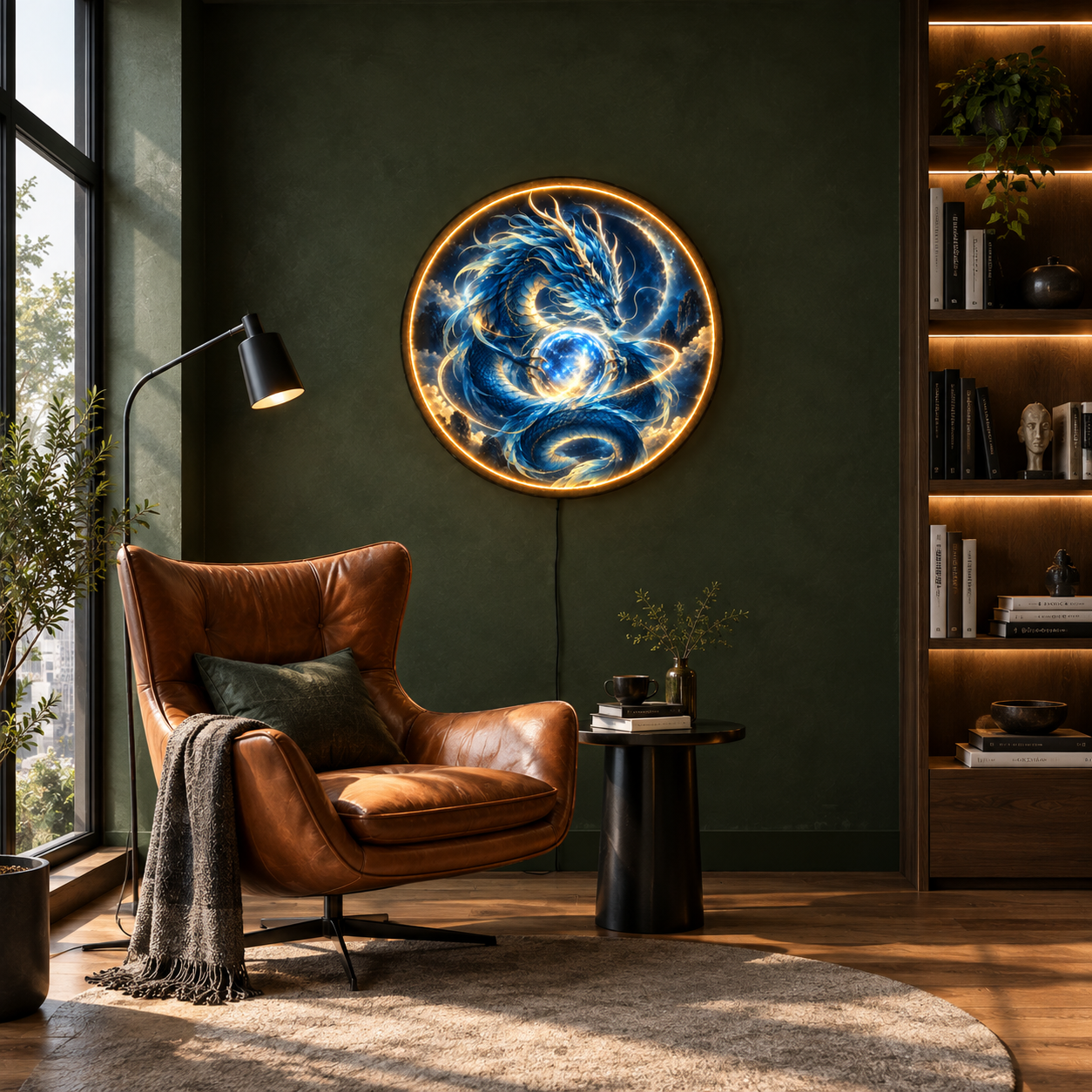Celestial Dragon LED Wall Art – Lighted Fantasy Decor