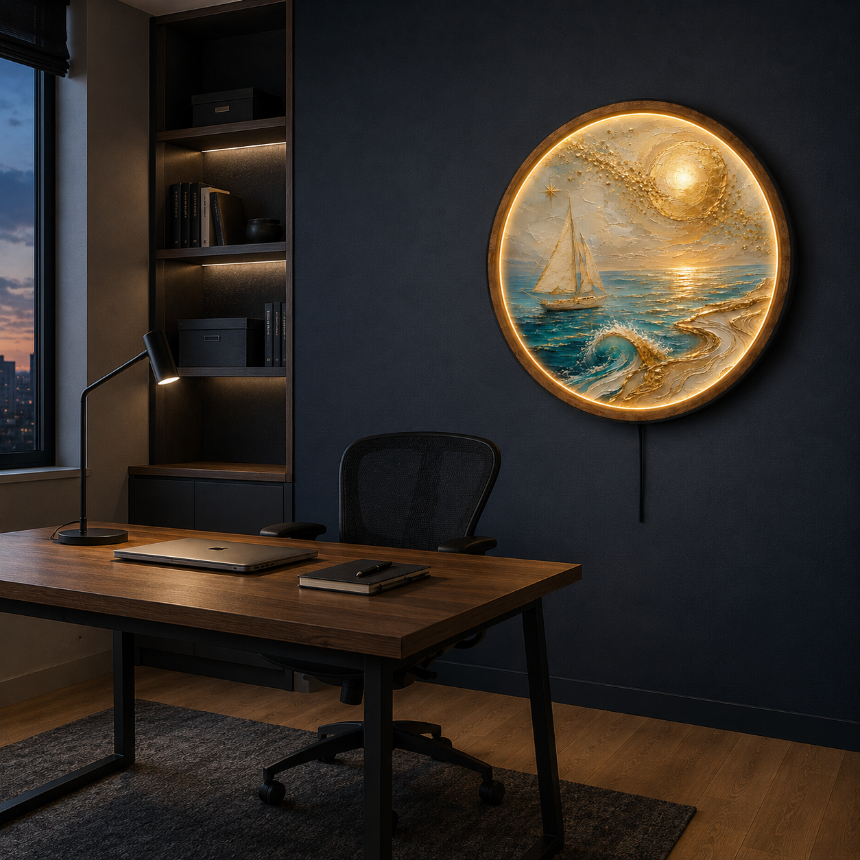 Aurelia Sail LED Wall Art – Coastal Sailboat Ocean Decor
