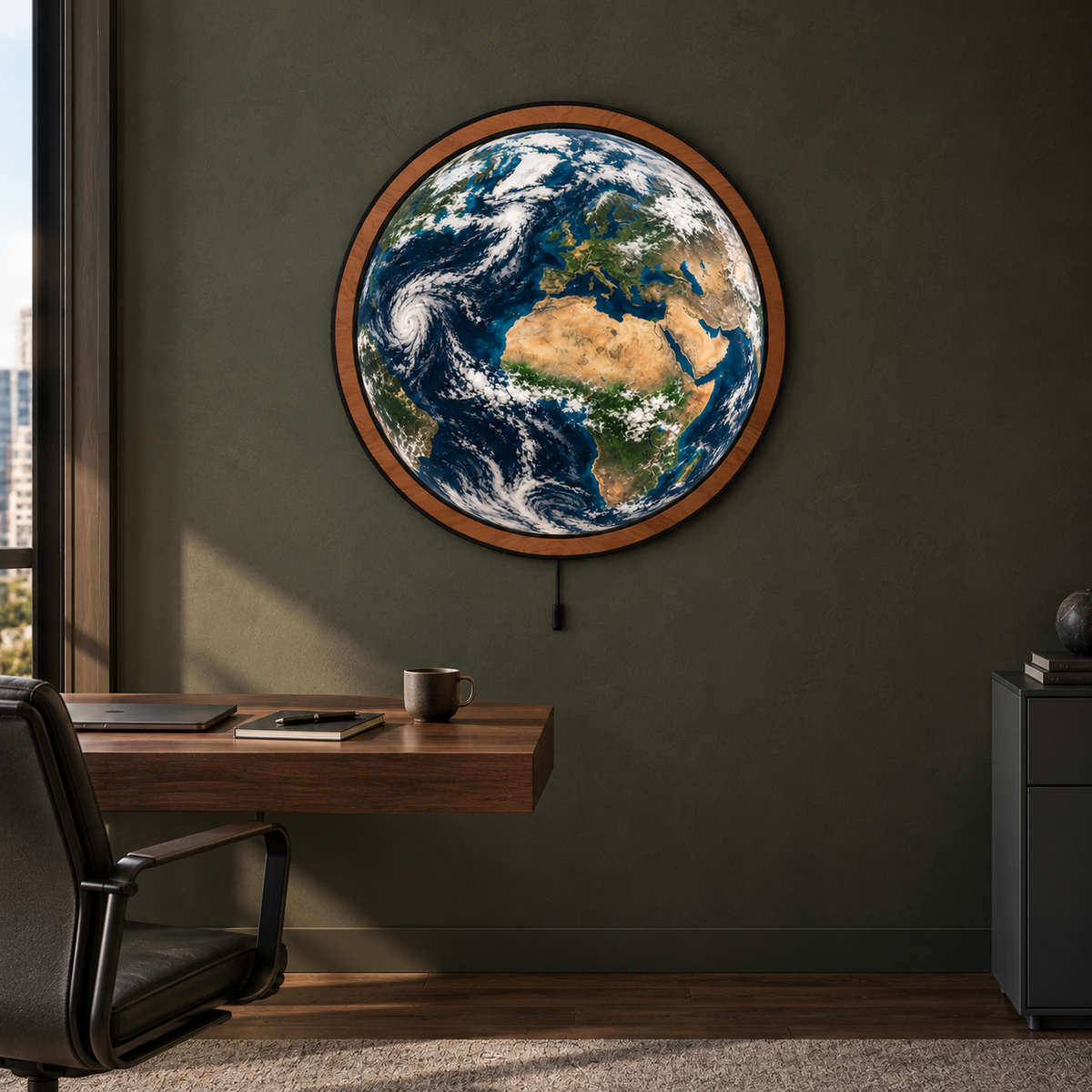 Terra Atlas LED Wall Art – Earth From Space World Decor