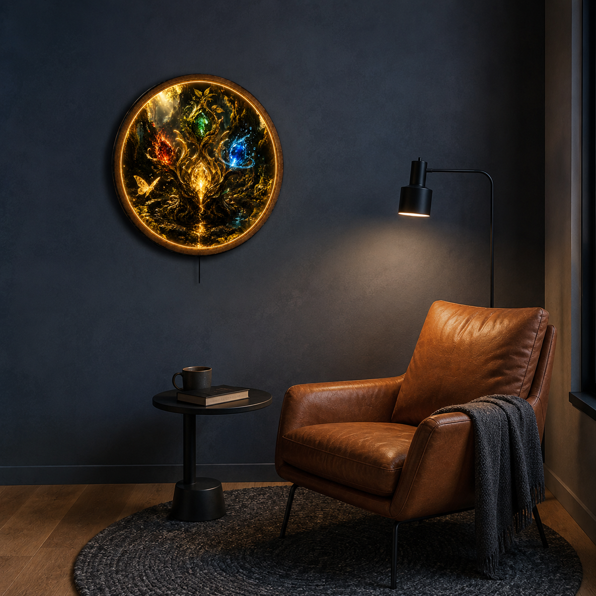Everglow Relic LED Wall Art – Enchanted Forest Crystal Decor