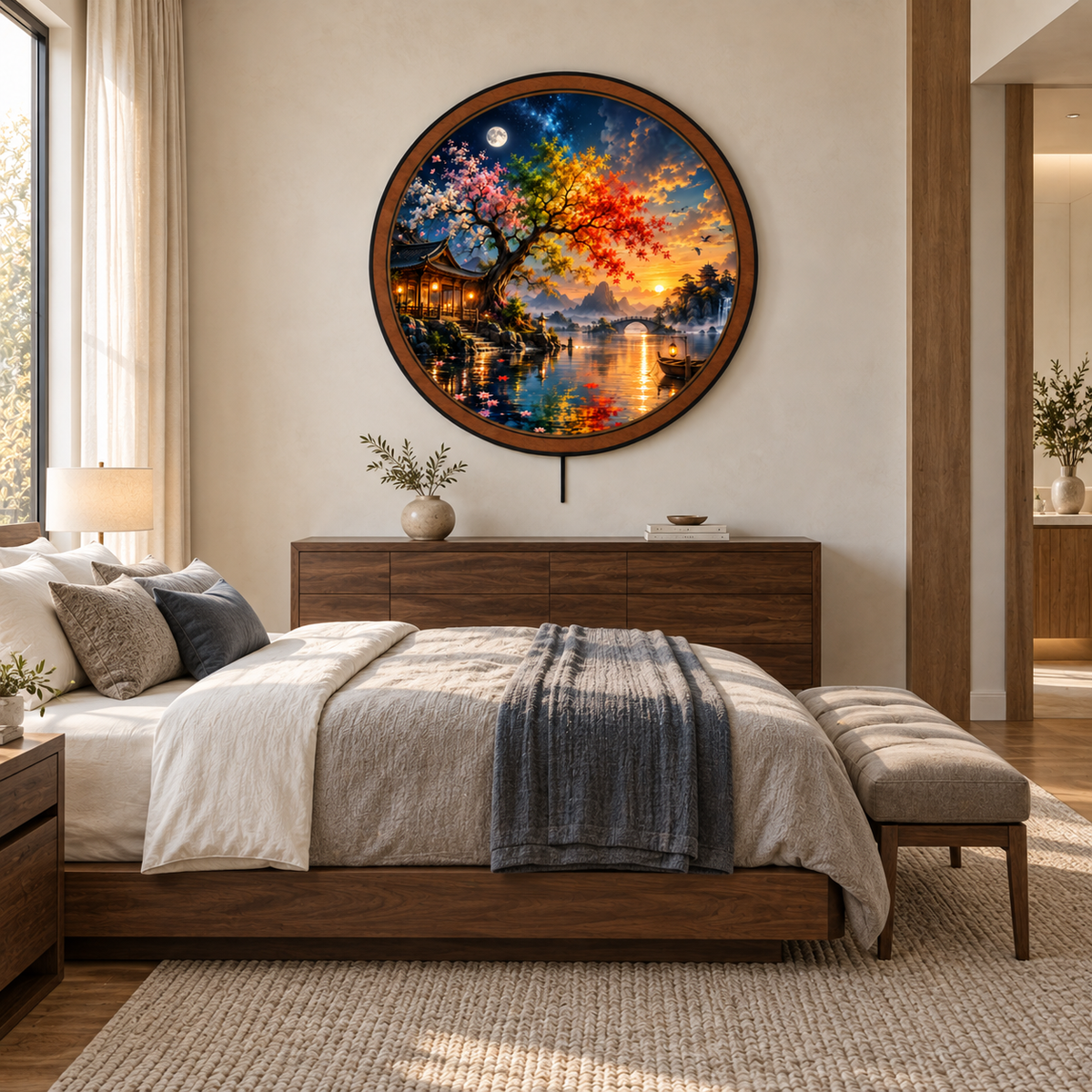 Four Seasons Harmony – Moonlit Garden LED Wall Art