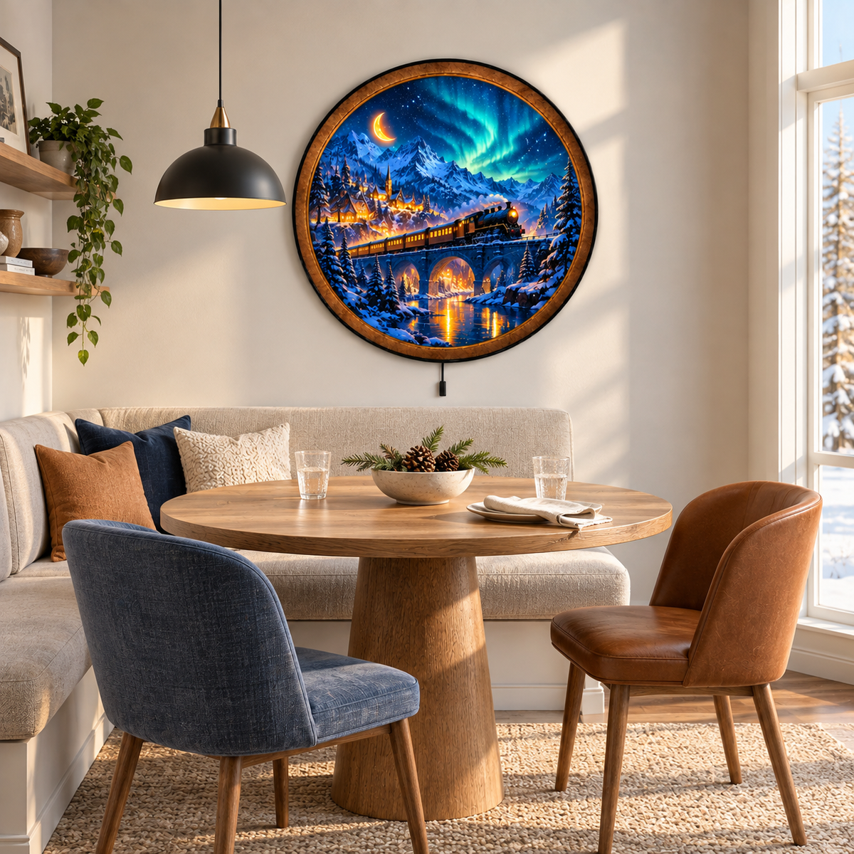 Winter Express – Northern Lights LED Wall Art