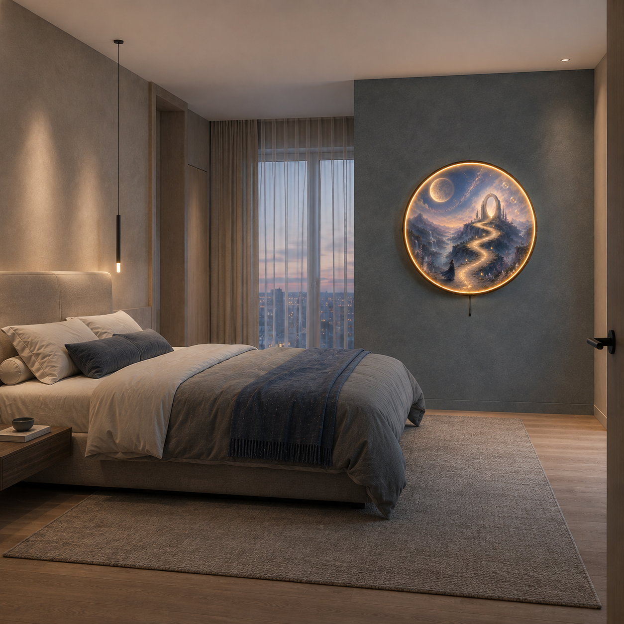 Moonlit Passage LED Wall Art – Celestial Moon Wall Decor