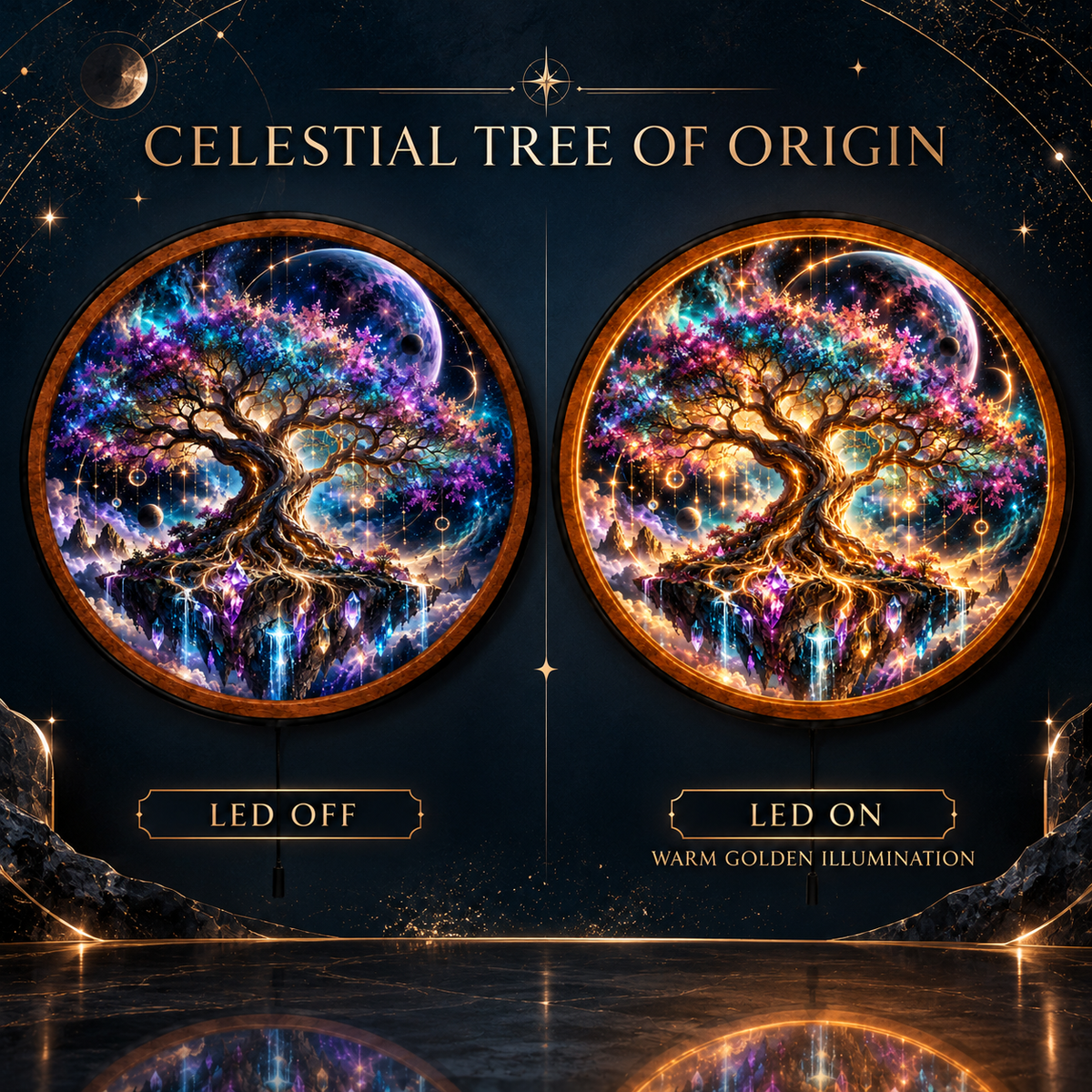 Fantasy Galaxy Tree Decor – Handcrafted LED Wall Art