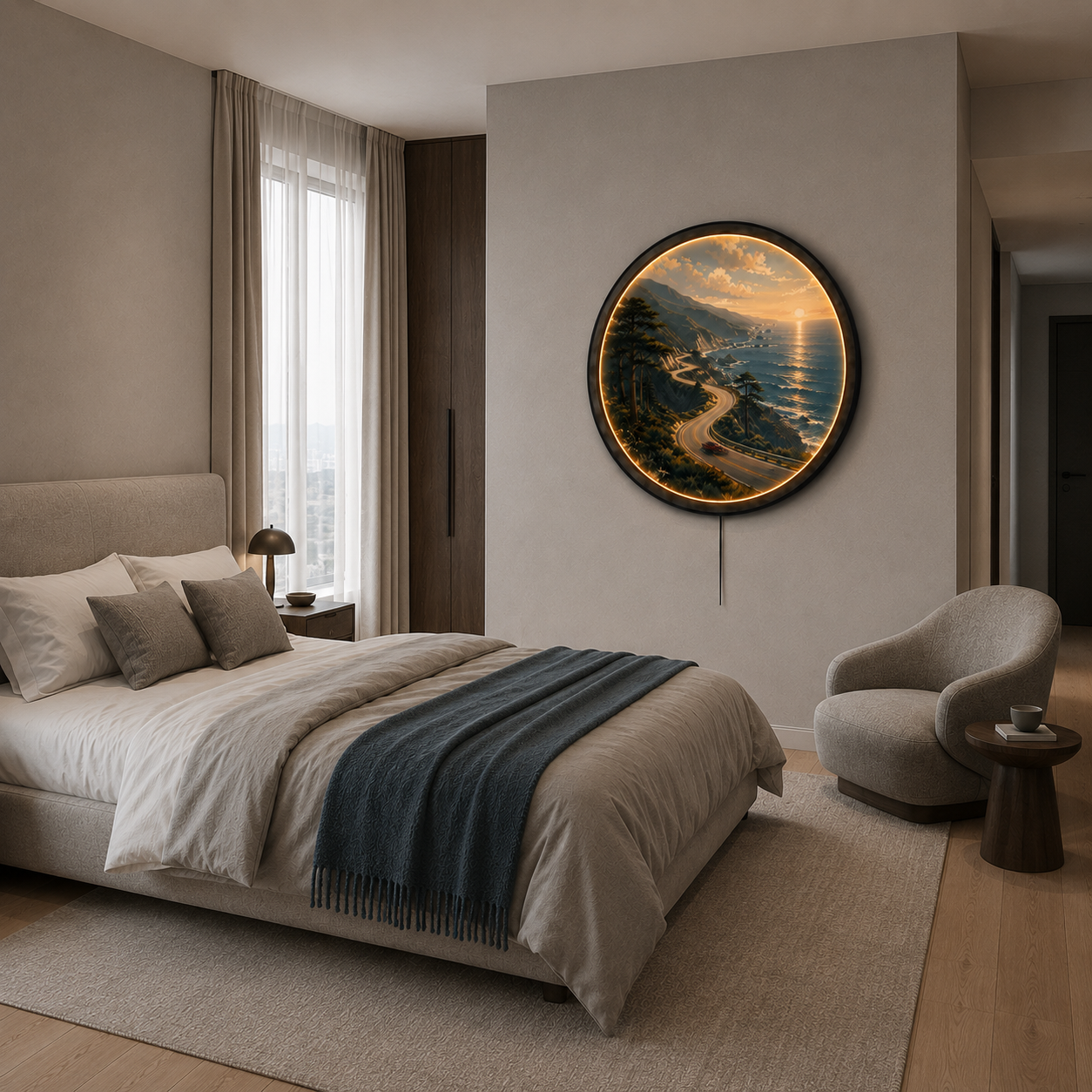 Pacific Highway LED Wall Art – Coastal Road Wall Decor