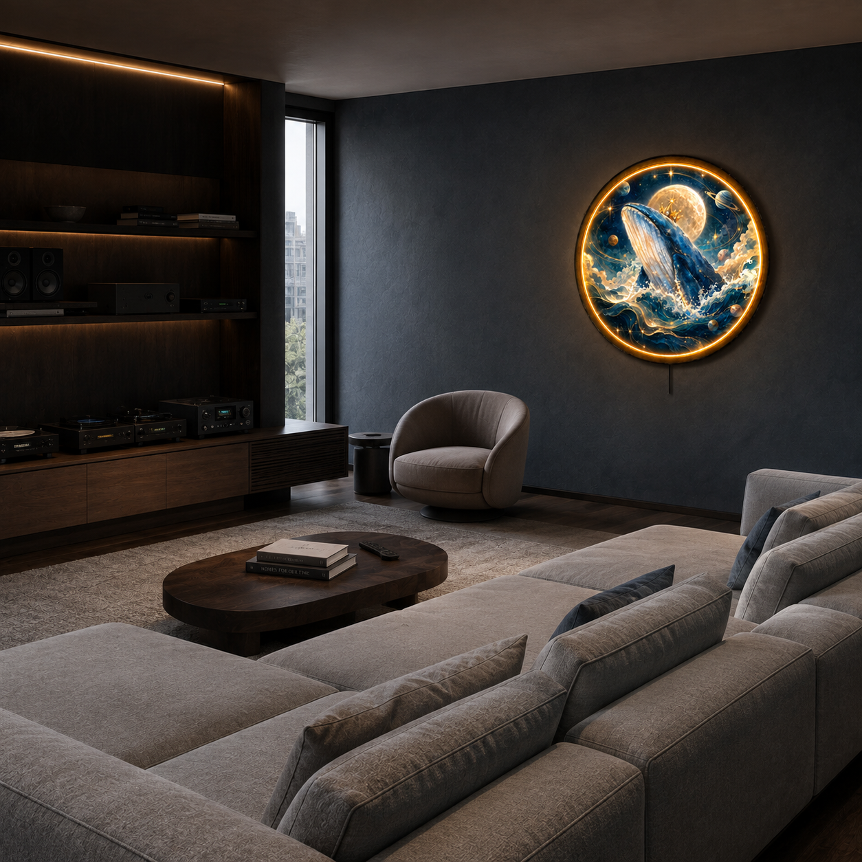 Mooncrest Whale LED Wall Art – Celestial Ocean Wall Decor