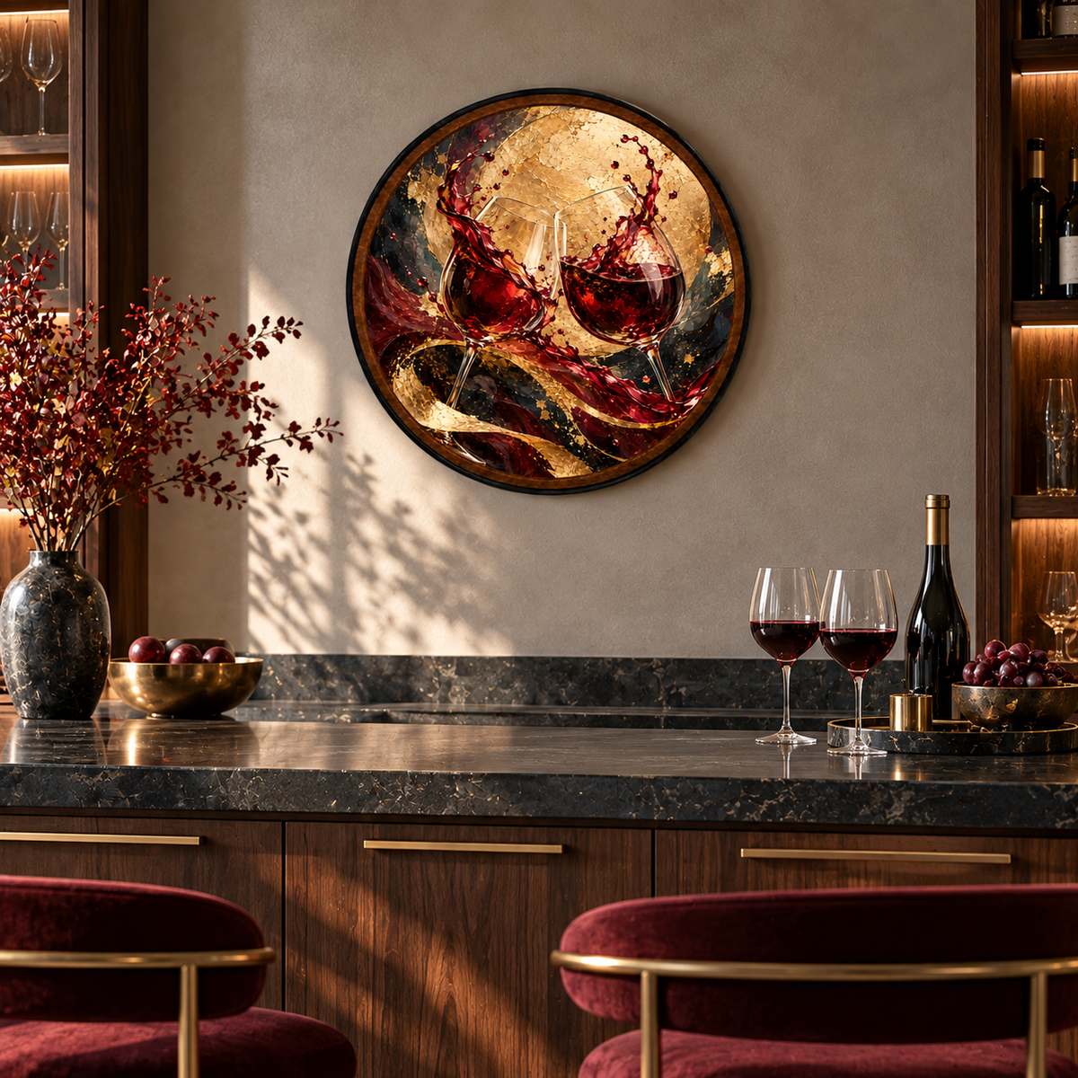 Midnight Wine – Handcrafted LED Wall Art