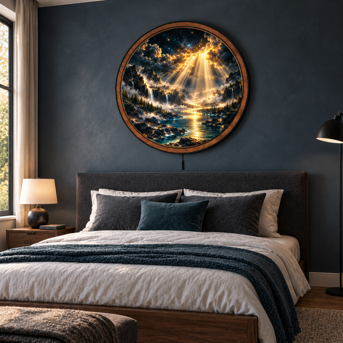 Celestial Breakthrough — Golden Valley LED Wall Art