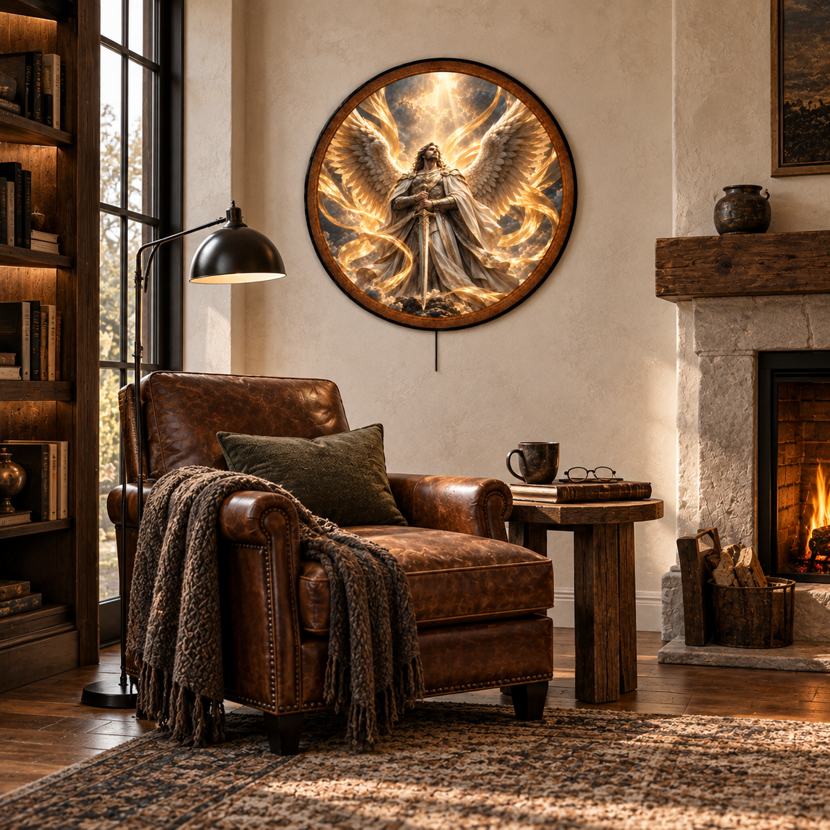 Handcrafted Archangel of Light Celestial LED Wall Art