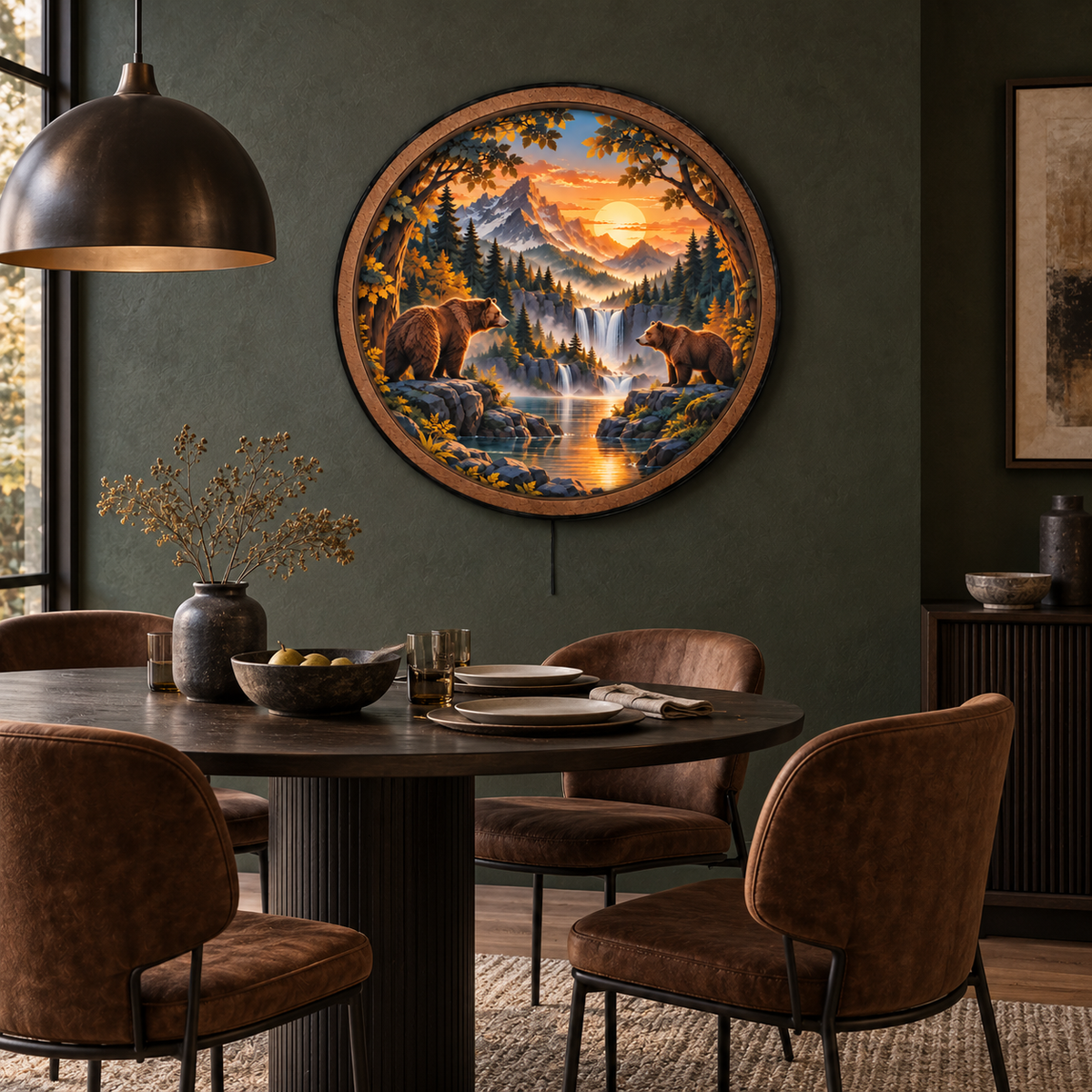 Bear Valley Sunset LED Wall Art – Mountain Wildlife Decor