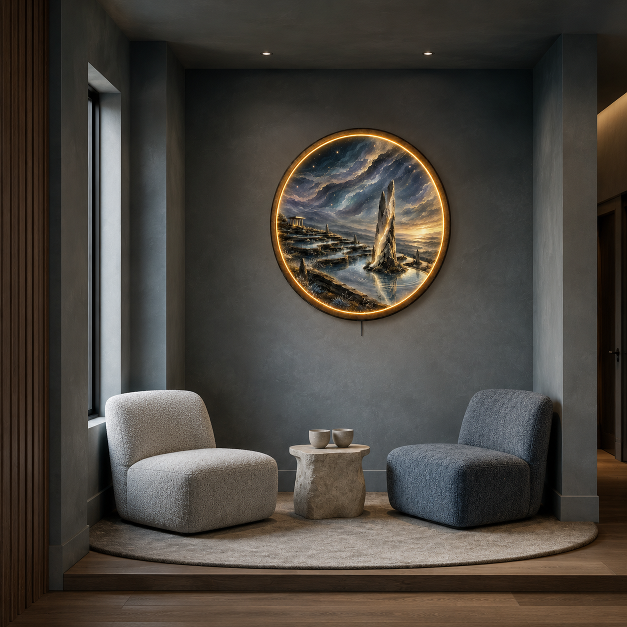 Astral Sanctuary LED Wall Art – Celestial Landscape Wall Decor