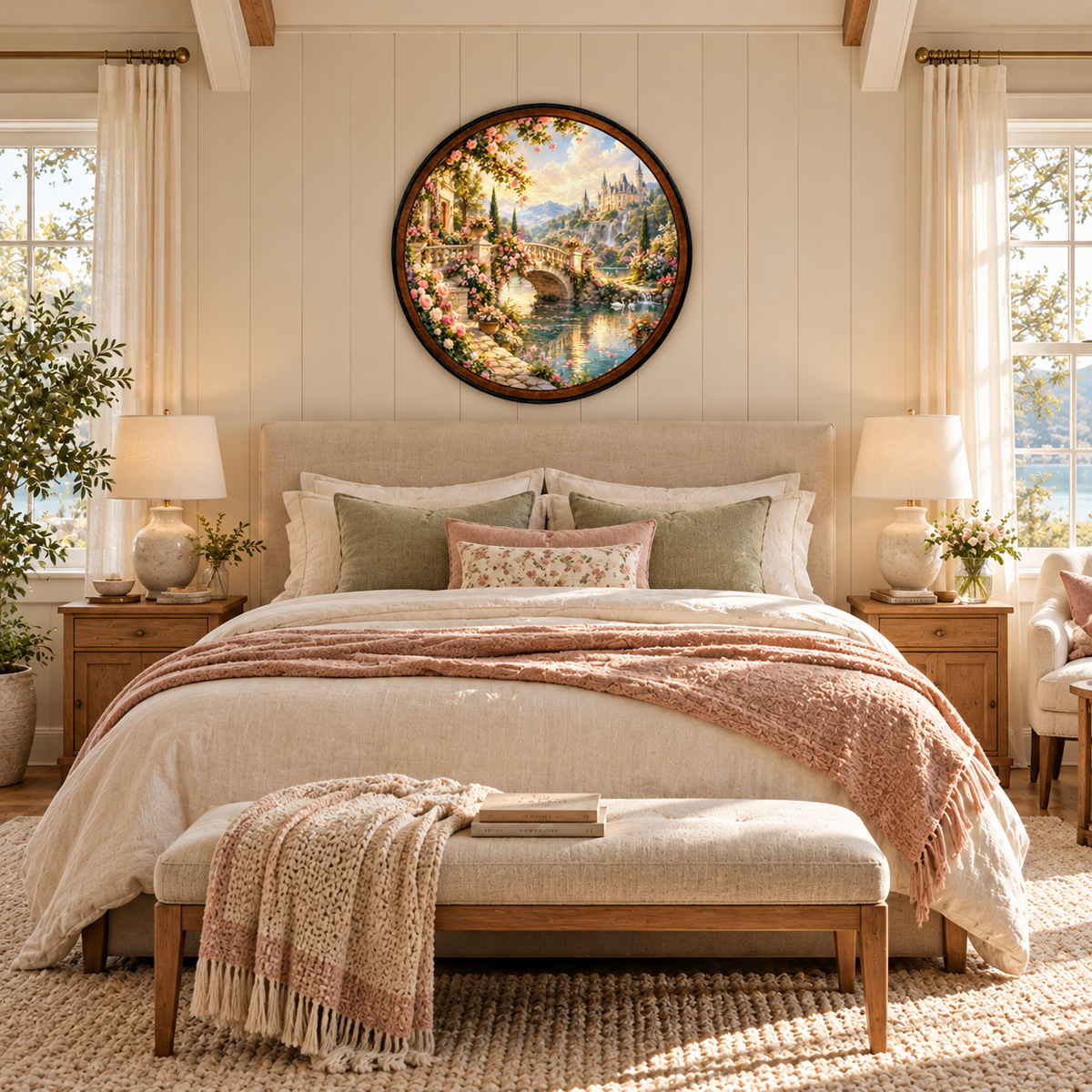 The Rosewood Passage – Handcrafted LED Wall Art