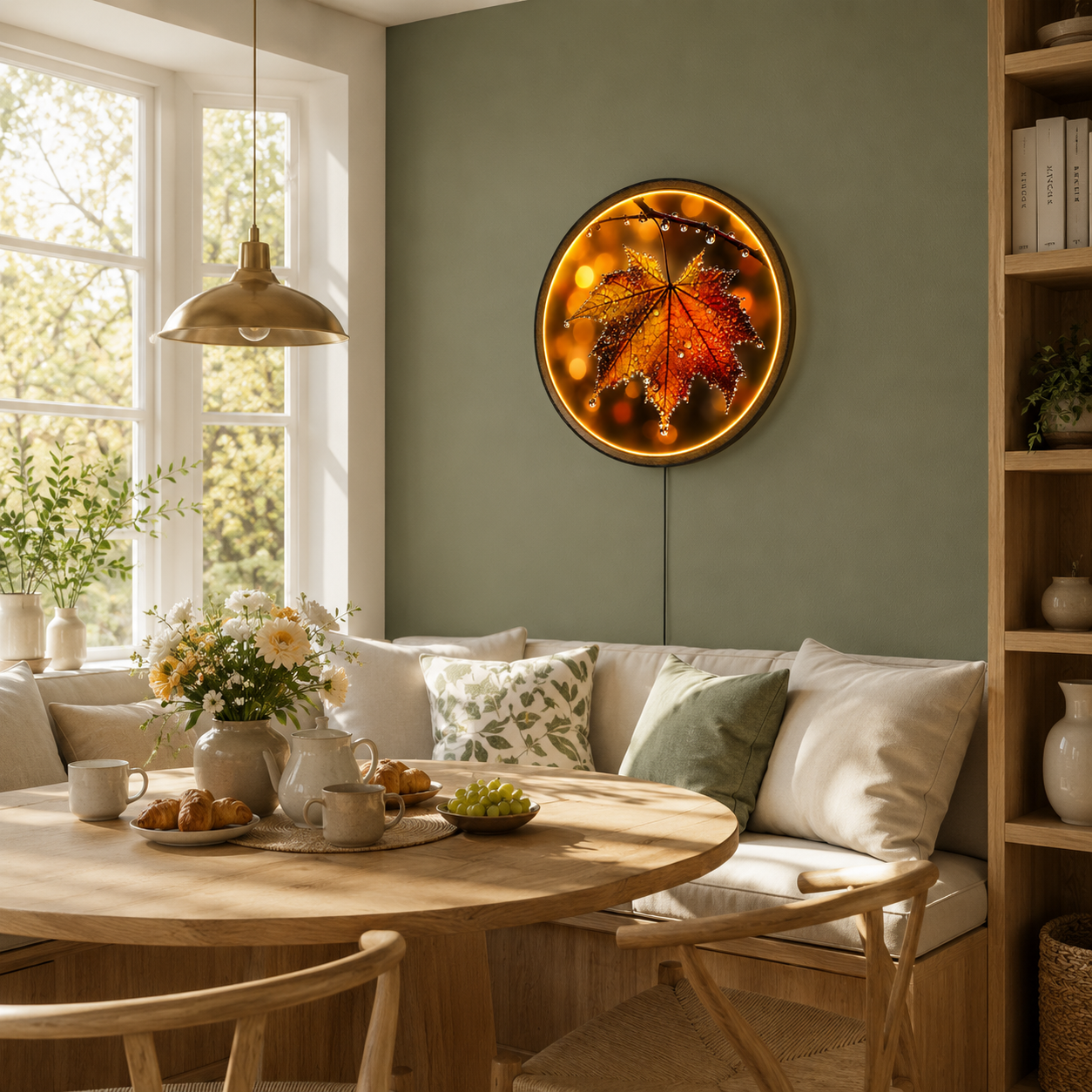 Autumn Maple Leaf LED Wall Art – Warm Nature Acrylic Wall Decor